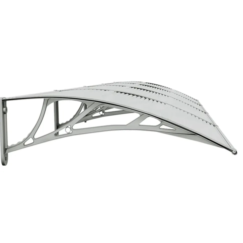 Ovikatos harmaa ja läpinäkyvä 350x80 cm polykarbonaatti