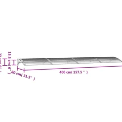 Ovikatos harmaa ja läpinäkyvä 400x80 cm polykarbonaatti