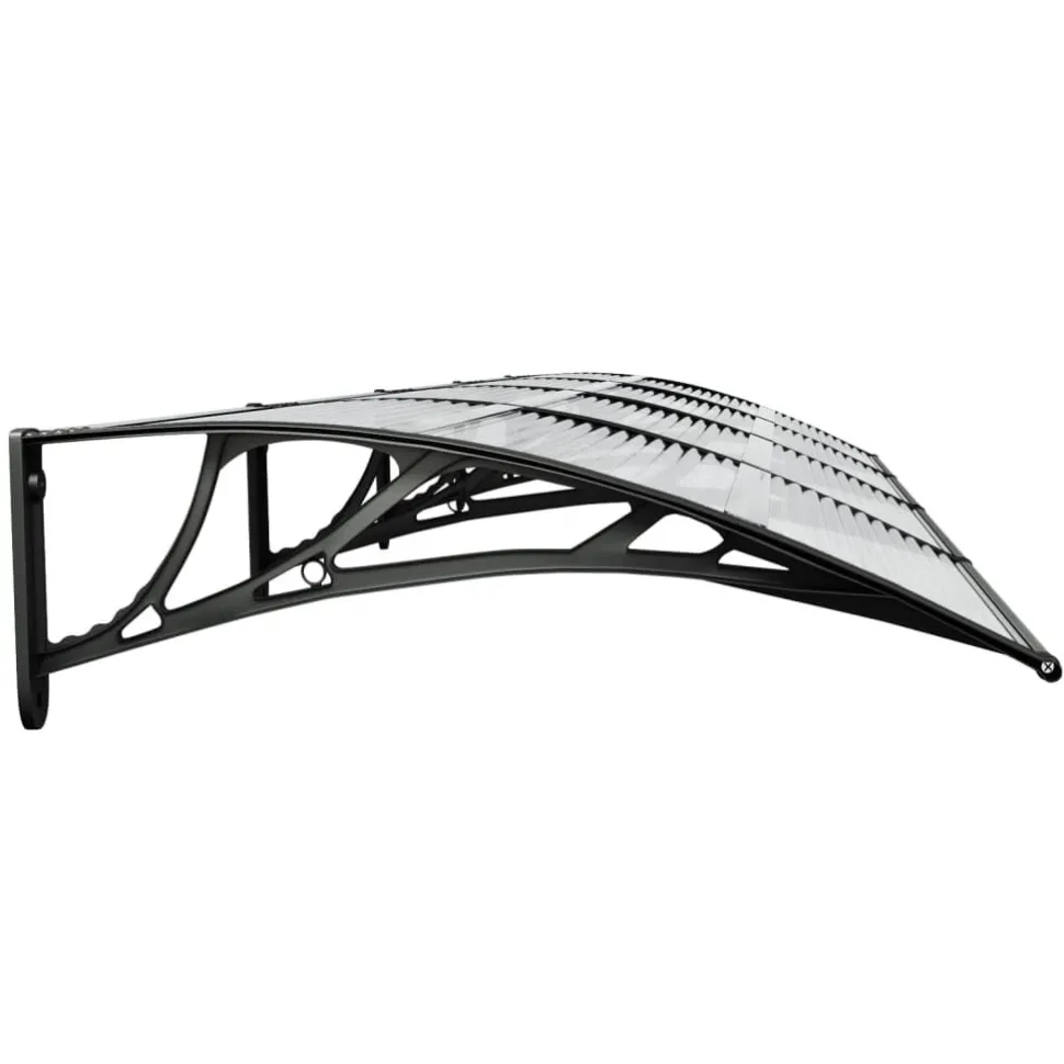 Ovikatos ja läpinäkyvä 350x80 cm polykarbonaatti musta