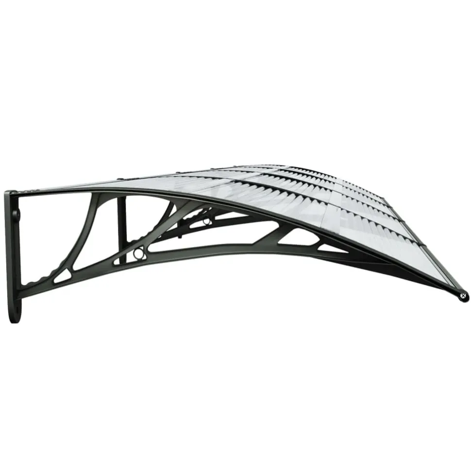 Ovikatos ja läpinäkyvä 400x80 cm polykarbonaatti musta