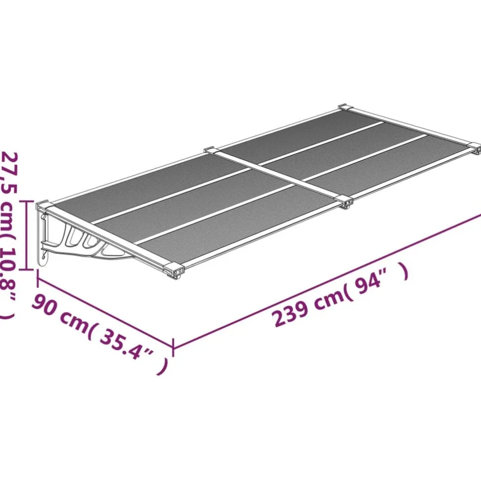 Ovikatos polykarbonaatti, musta, eri kokoja