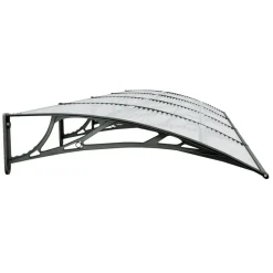 Ovikatos 400x100 cm polykarbonaatti musta/vaalea