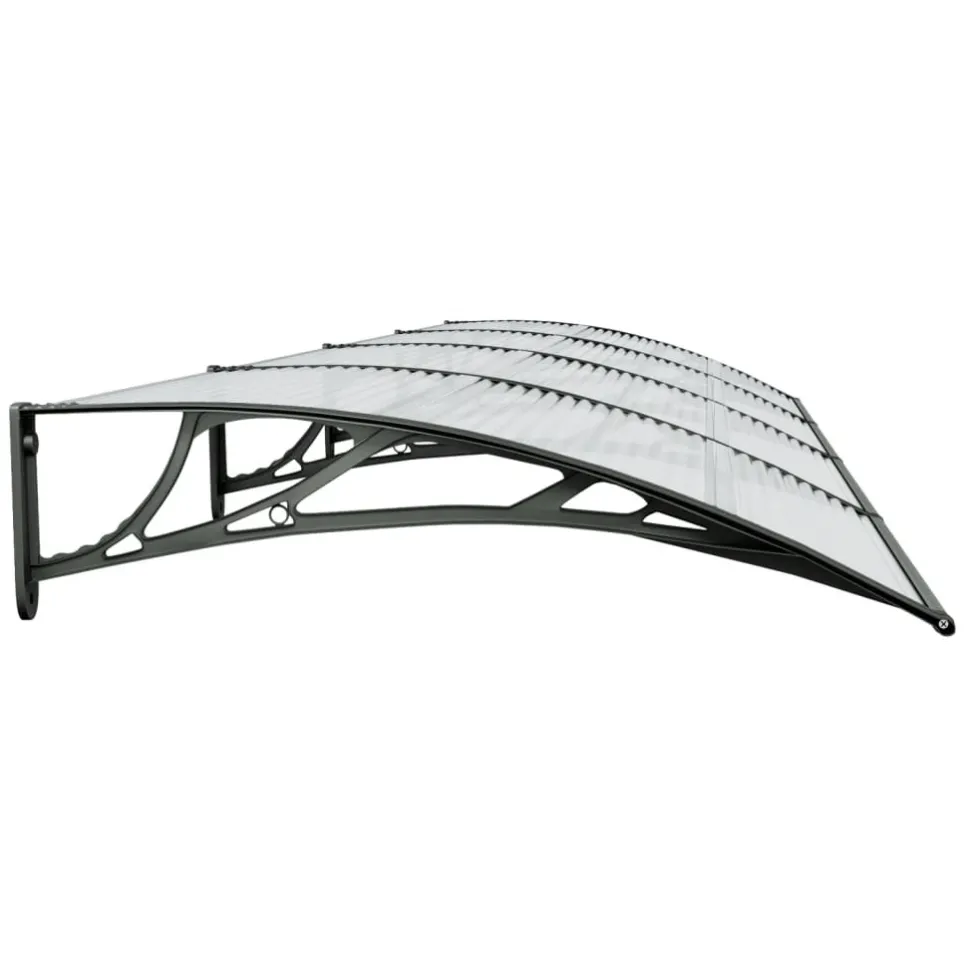 Ovikatos 400x100 cm polykarbonaatti musta/vaalea