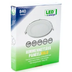 Paneelivalaisin LED Energie Slim pyöreä 3500K uppoasennettava himmennettävä valkoinen