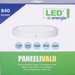 Paneelivalaisin LED Energie 3500K pinta-asennettava sis. liitäntälaitteen valkoinen