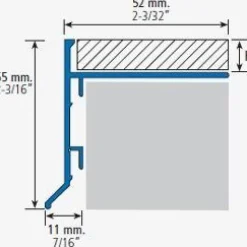 Parvekelistan ulkokulmapala Euroshrink alumiini e-241a, 12mm, eri värejä