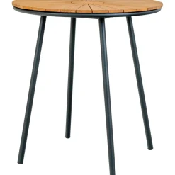 Parvekepöytä House Nordic Cleveland, ø70cm, tiikki, ruskea/musta