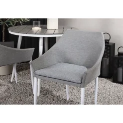 Parvekeryhmä Venture Home, ø90cm, harmaa/valkoinen Break-pöytä + 2 harmaa/valkoista Spoga-tuolia
