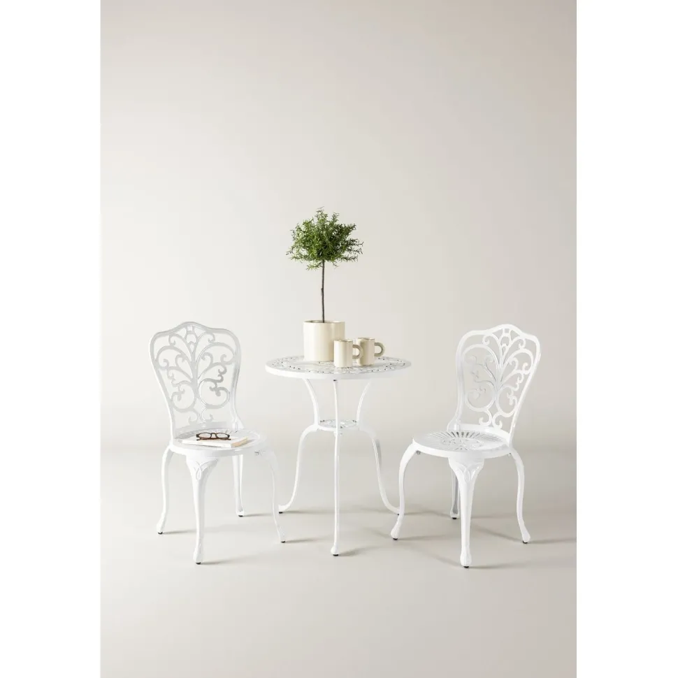 Parvekeryhmä Venture Home Nandin, ø60cm pöytä + 2 tuolia, valkoinen