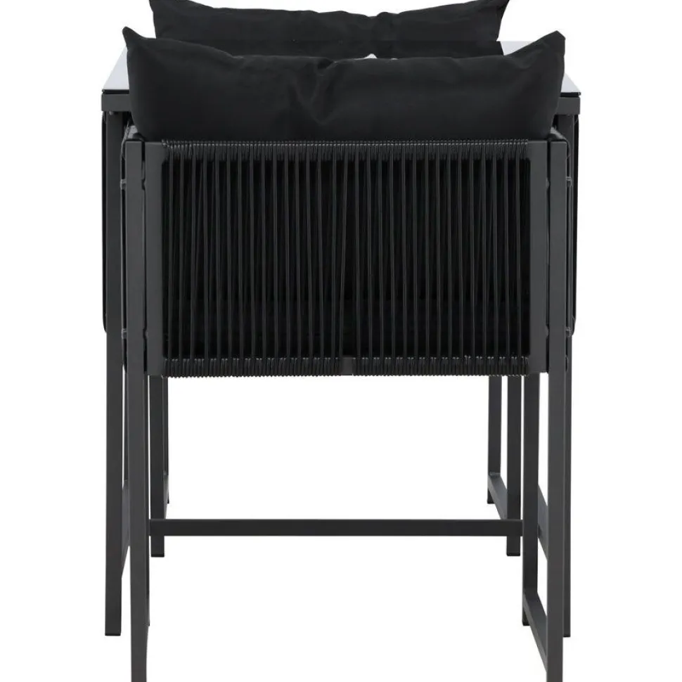 Parvekeryhmä Venture Home Noto, 120x60cm Noto-pöytä + 2 Noto-tuolia, musta