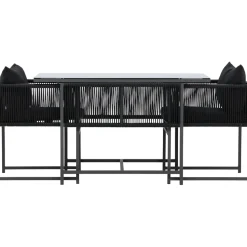 Parvekeryhmä Venture Home Noto, 120x60cm Noto-pöytä + 2 Noto-tuolia, musta