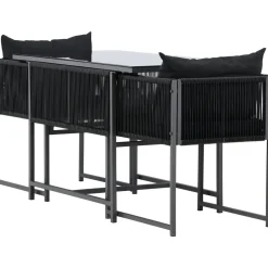 Parvekeryhmä Venture Home Noto, 120x60cm Noto-pöytä + 2 Noto-tuolia, musta
