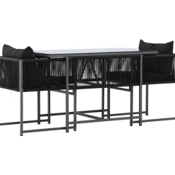 Parvekeryhmä Venture Home Noto, 120x60cm Noto-pöytä + 2 Noto-tuolia, musta