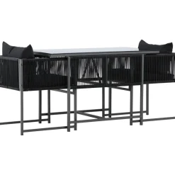Parvekeryhmä Venture Home Noto, 120x60cm Noto-pöytä + 2 Noto-tuolia, musta