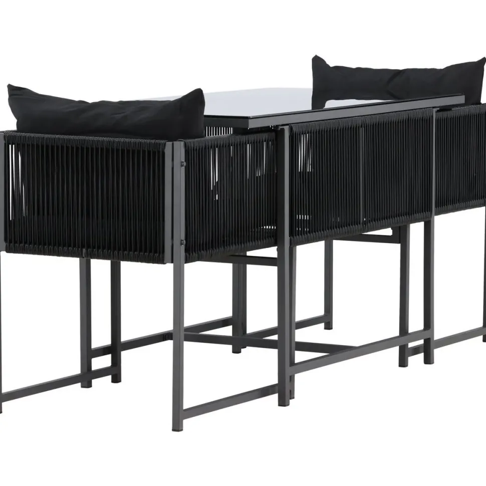 Parvekeryhmä Venture Home Noto, 120x60cm Noto-pöytä + 2 Noto-tuolia, musta