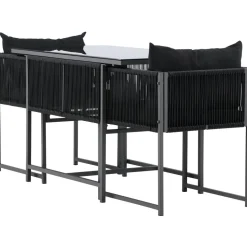 Parvekeryhmä Venture Home Noto, 120x60cm Noto-pöytä + 2 Noto-tuolia, musta