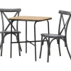Parvekeryhmä Venture Home,  88x70cm Holmbeck-pöytä + 2 mustaa Tablas-tuolia