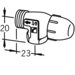 Patteriventtiili Oras Stabila 442410 DN10 ulkokulma ilman liitintä