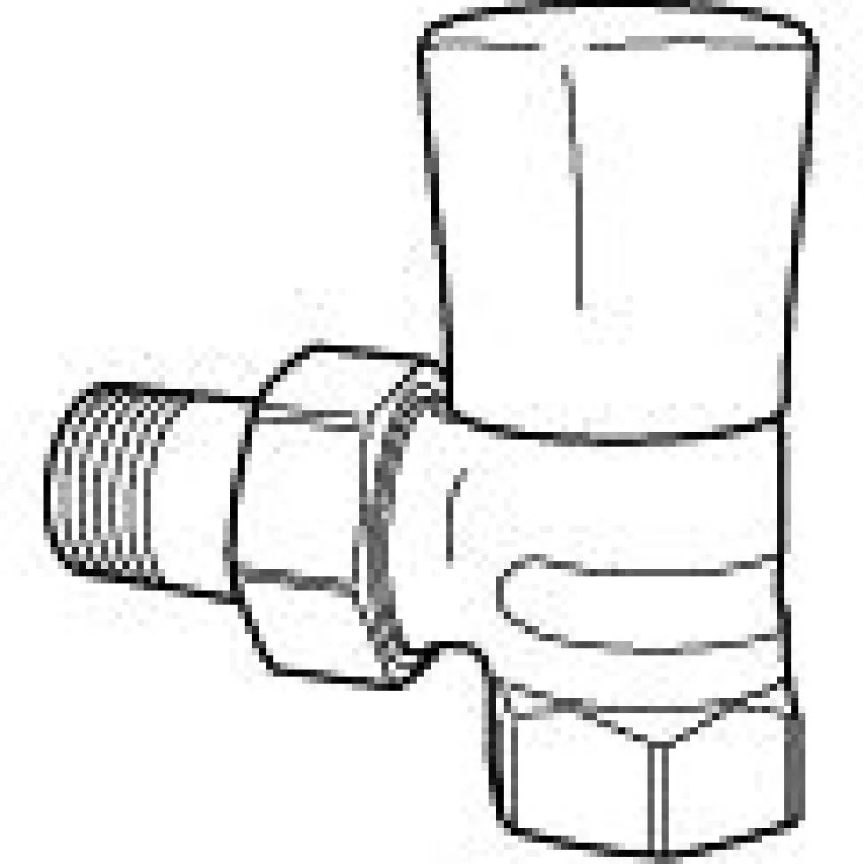 Patteriventtiili RVO-1, DN10, kulma, yhdistäjällä