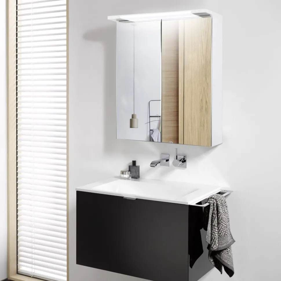 Peilikaappi LED-valaisimella Bathlife Glänsa 600 mm valkoinen