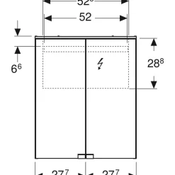 Peilikaappi LED-valolla Geberit Option Basic, pistorasia, valkoinen, eri kokoja