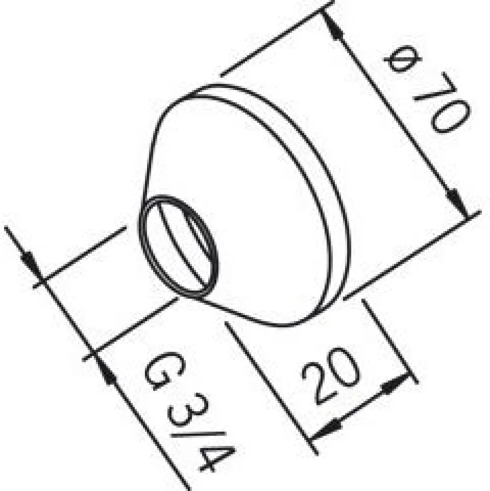 Peitelaippa Oras 207143 G3/4xØ70 mm kromi