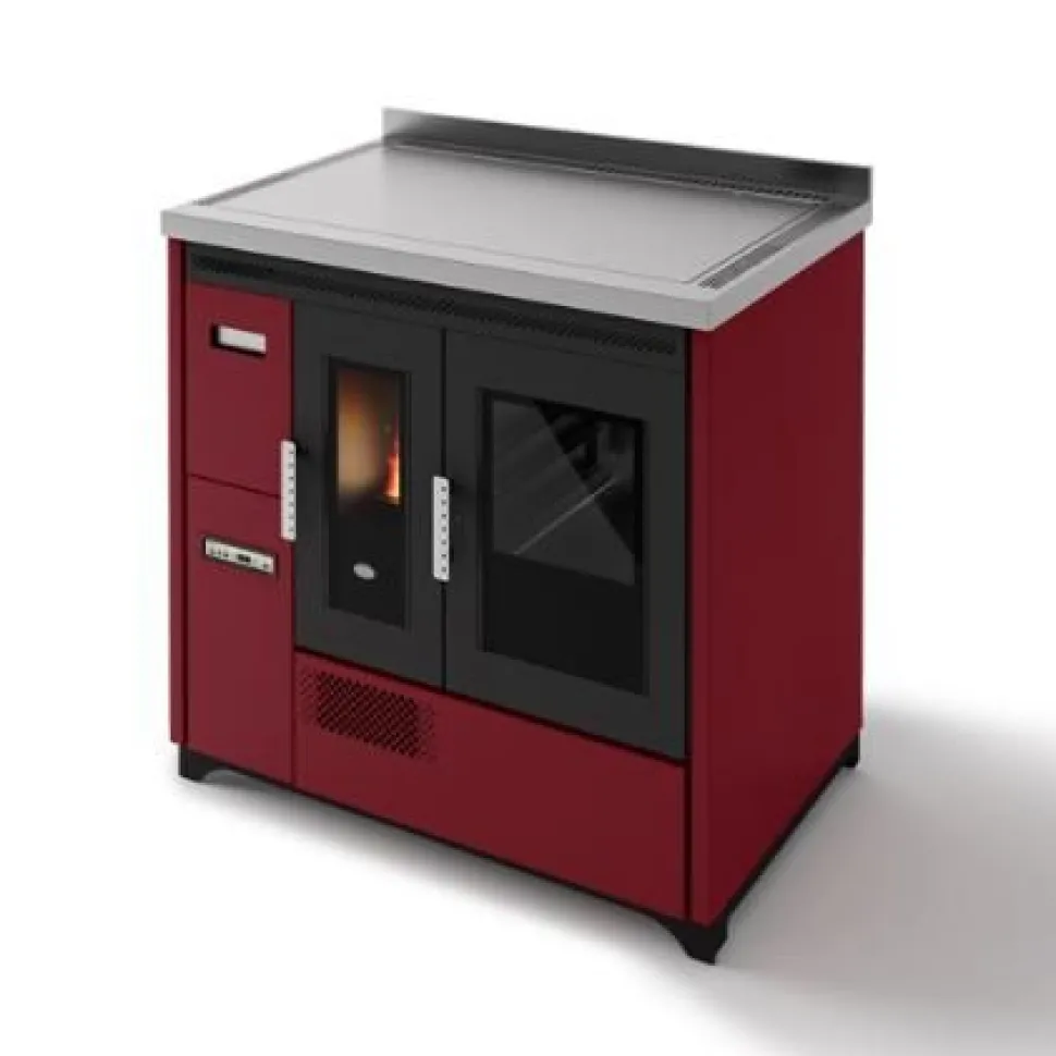 Pellettihella Eva Calòr Enrica 8.6kW, punainen