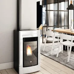 Pellettitakka Eva Calòr Sofia 8kW, valkoinen
