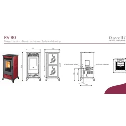 Pellettitakka Ravelli RV80 8 kW musta