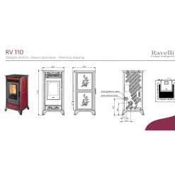 Pellettitakka Ravelli RV110 11.5 kW valkoinen