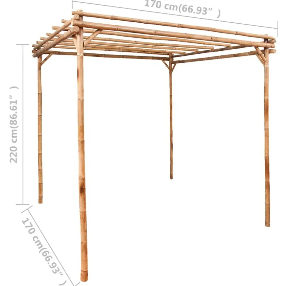 Pergola bambu 170x170x220 cm