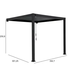 Pergola Home4You Mirador-111, 300x400cm, seinäasennus, tummanharmaa