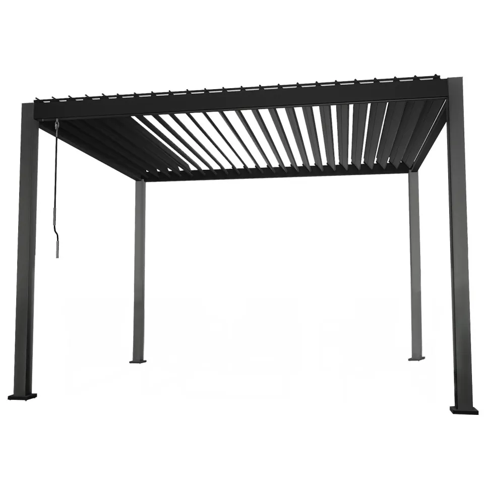Pergola Home4you Mirador-111, 300x400cm, tummanharmaa