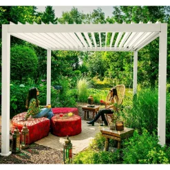Pergola Home4You Mirador-111, 300x400cm, valkoinen