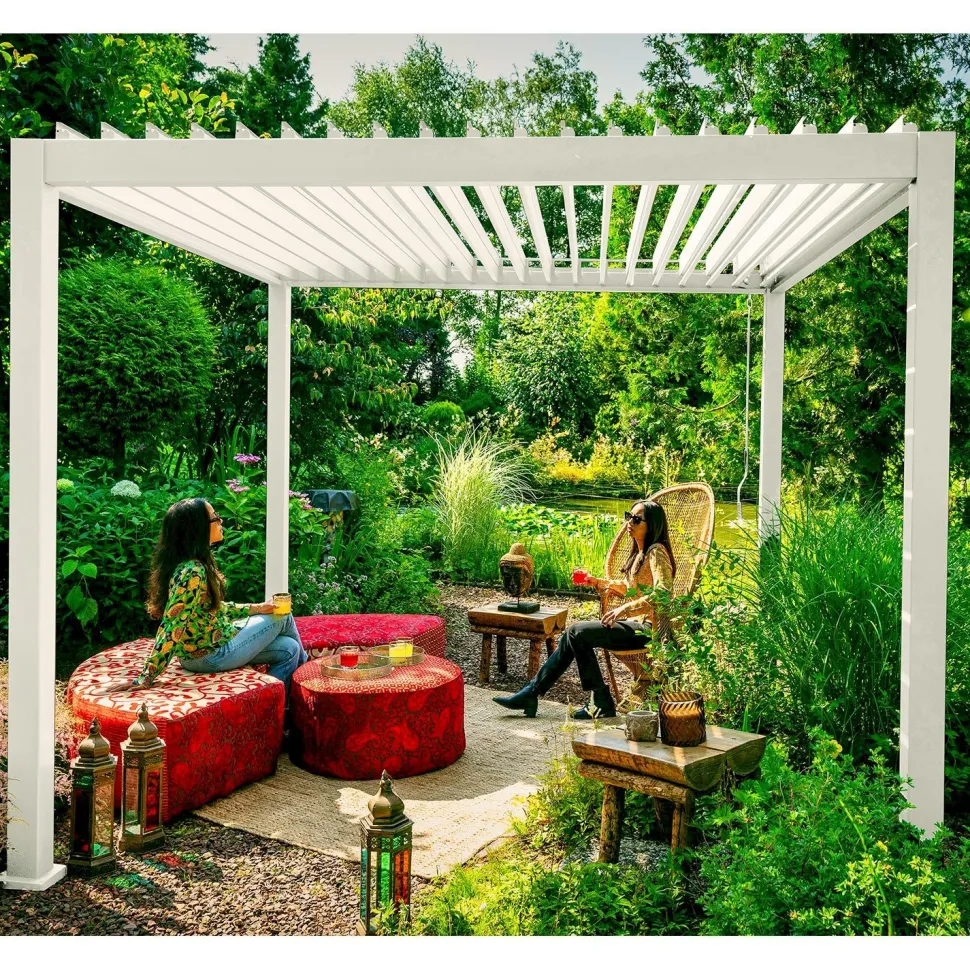Pergola Home4You Mirador-111, 300x400cm, valkoinen
