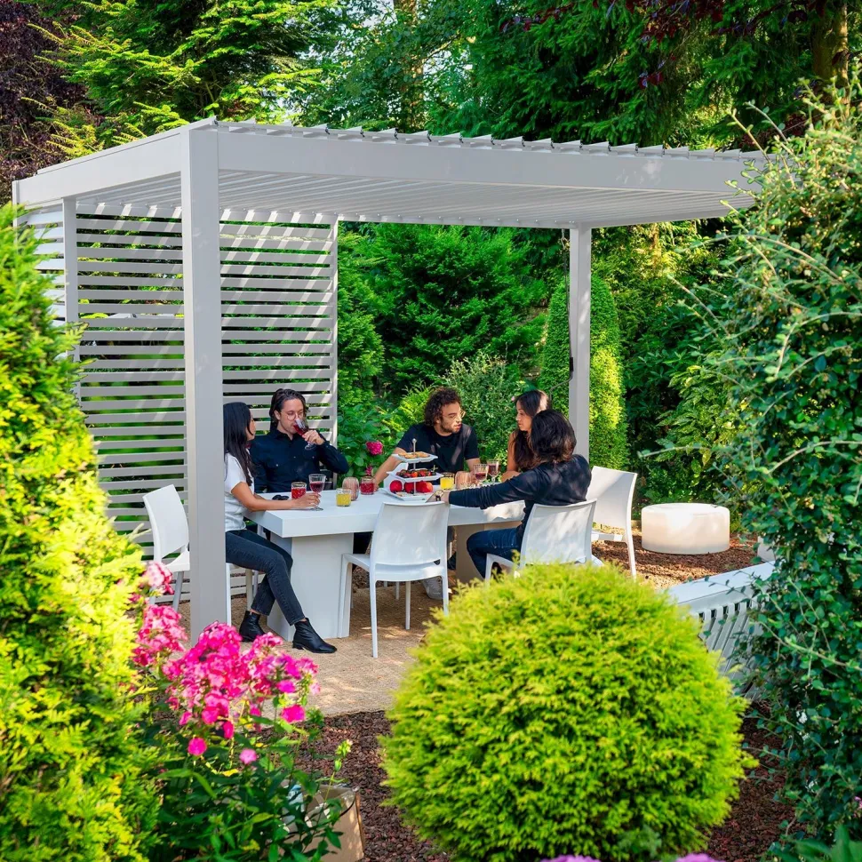Pergola Home4You Mirador-111, 300x400cm, valkoinen