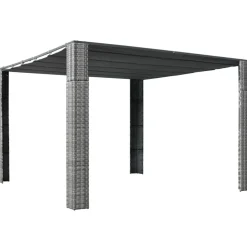 Pergola katolla polyrottinki 300x300x200cm harmaa/antrasiitti