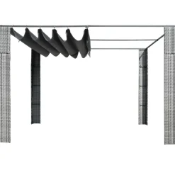 Pergola katolla polyrottinki 300x300x200cm harmaa/antrasiitti