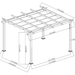 Pergola Mag-Pro Garden 3x4m kangaskatolla alumiini