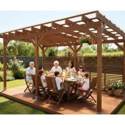 Pergola Miljöökoriste valokatteella, ruskea, eri mittoja