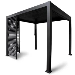 Pergolan säleikköpaneeli Home4You Mirador-111(4m), 123,5x238,25cm, tummanharmaa