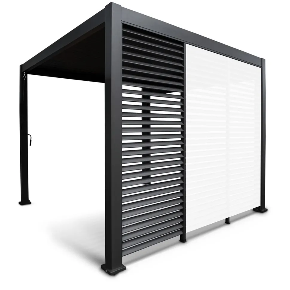 Pergolan säleikköpaneeli Home4you Mirador-111, 93x238 cm, tummanharmaa