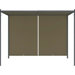 Pergola sisäänvedettävä katto 3x3 m ruskeanharmaa 180 g/m²