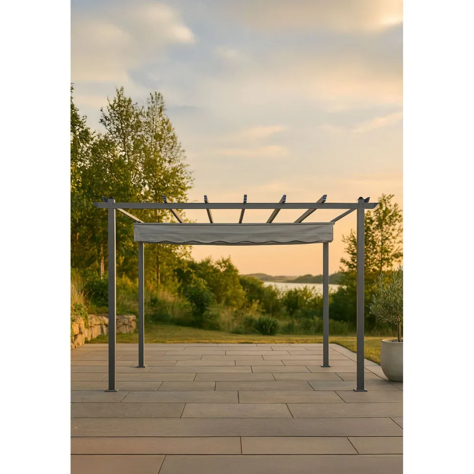 Pergola Venture Home Lazio, 295x395cm, musta/harmaa