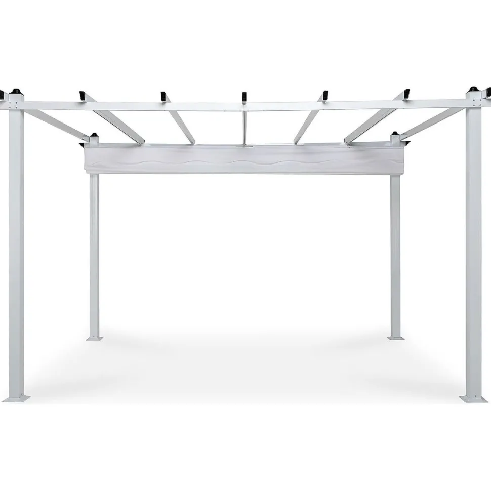 Pergola 2.95x3.95 m laskostettava katto valkoinen