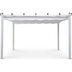 Pergola 2.95x3.95 m laskostettava katto valkoinen