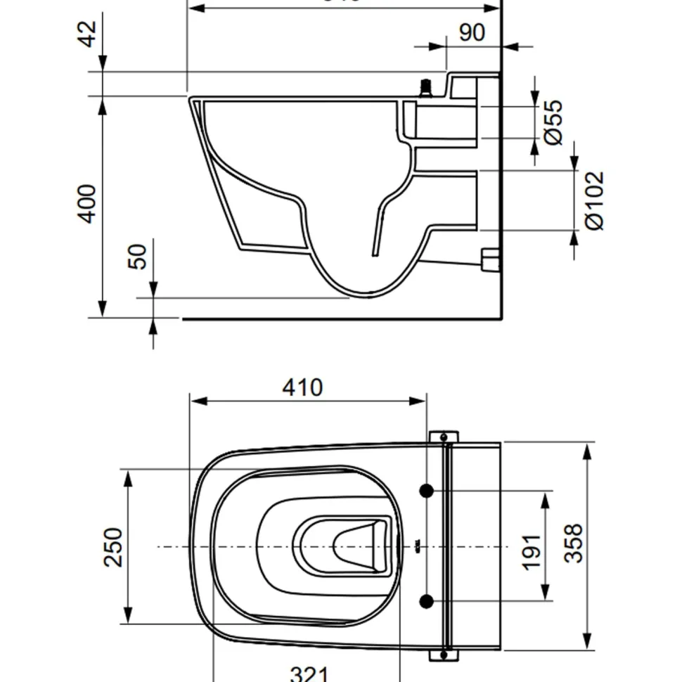 Pesevä WC-istuin TECEone Bidé, termostaattisäädöllä, valkoinen