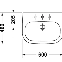 Pesuallas Duravit D-Code 600x460 mm
