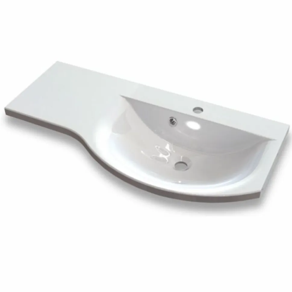 Pesuallas Grip Dali 90 900x435mm valumarmori oikea valkoinen