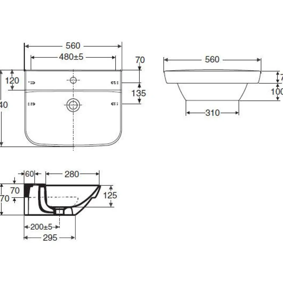 Pesuallas IDO Seven D 11113 560x440x170 mm valkoinen